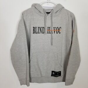 Blind Havoc Men's Gray Kangaroo Hoodie Sz M Fleece Pullover Y2K